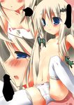  blue_eyes flat_chest itotin little_busters! long_hair nipples noumi_kudryavka panties silver_hair thighhighs topless underwear 