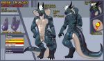  absurd_res anthro cobra crazyeyes demon digitigrade english_text genitals hi_res knot male multi_eye multi_genitalia multi_penis penis reptile scalie snake solo standing text thick_tail 