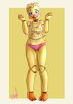  absurd_res anthro avian bird blush chicken clothing female five_nights_at_freddy&#039;s five_nights_at_freddy&#039;s_2 galliform gallus_(genus) hi_res kurokey mammal panties phasianid pose smile tongue toy_chica_(fnaf) underwear video_games 