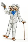  anthro business_suit cane canid cerbearus cerberus cervelet clothing european_mythology footwear greek_mythology hat headgear headwear male mammal multi_head mythology necktie shoes solo standing suit top_hat ursid well_dressed 