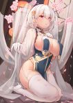  artist_revision asian_clothes azur_lane erect_nipples heels no_bra nopan see_through sirius_(azur_lane) stockings thighhighs yukikiri 