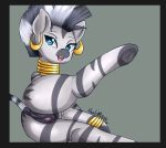  anus black_border border butt equid equine female feral floralshitpost friendship_is_magic genitals lying mammal my_little_pony on_side pussy zebra zecora_(mlp) 