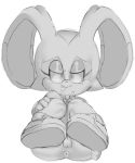  2017 anthro anus butt clothing cream_the_rabbit cub female footwear front_view genitals lagomorph leporid long_ears looking_at_viewer mammal monochrome peach_pussy plump_labia pussy rabbit shoes simple_background sketch solo sonic_the_hedgehog_(series) tongue tongue_out vikalh white_background young 