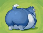  ambiguous_gender belly big_belly canid canine canis domestic_dog featherhead feral mammal morbidly_obese obese overweight solo standing 