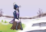  anthro avian aviana_&quot;avia&quot;_rosebud beak bird blue_body blue_feathers blue_jay breasts clothing corvid digital_media_(artwork) feathers female foxyverse happy hi_res jay_(bird) landscape looking_at_viewer mancoin nature new_world_jay nude panties public shirt small_breasts smile snow solo tank_top topwear underwear wings 