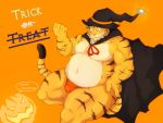  2011 4:3 anthro belly bulge clothing felid halloween hat headgear headwear holidays humanoid_hands male mammal moobs nanntaro overweight overweight_male pantherine simple_background solo text tiger underwear 