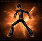  2011 anatid anseriform anthro avian bird blue_eyes bodysuit clothing danger_duck duck hi_res la_volpe loonatics_unleashed looney_tunes male science_fiction skinsuit solo space superhero superpowers text tight_clothing toony warner_brothers 