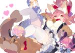  4girls :3 abigail_williams_(fate/grand_order) animal_ear_fluff animal_ears apron bell bell_collar bow breasts chibi collar commentary_request elizabeth_bathory_(fate) elizabeth_bathory_(fate)_(all) fang fate/extra fate/extra_ccc fate/grand_order fate_(series) floating fox_ears fox_girl fox_tail frilled_skirt frills gloves hair_bow hajime_(hajime-ill-1st) highres large_breasts maid maid_apron maid_headdress mash_kyrielight multiple_girls open_mouth paw_boots paw_gloves paw_pose paws petticoat pink_hair ponytail red_bow red_collar simple_background skirt slit_pupils smile tail tamamo_(fate)_(all) tamamo_cat_(fate) thighhighs tied_hair white_apron white_background white_legwear yellow_eyes 