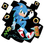  2019 absurd_res anthro blue_body blue_fur clothing electricity eulipotyphlan flower footwear fur gloves gold_ring green_eyes green_hill_zone handwear hedgehog hi_res holding_object male mammal plant shoes simple_background smile solo sonic_the_hedgehog sonic_the_hedgehog_(film) sonic_the_hedgehog_(series) starbirbz sunflower white_background 