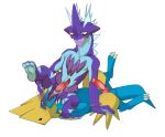  2020 anal animal_genitalia animal_penis anus balls blue_body blue_fur bodily_fluids canid canine canine_penis deep_rimming drooling facesitting feet fur genital_fluids genitals looking_down low_key_toxtricity lying mammal manectric nintendo oral penis poison pok&eacute;mon pok&eacute;mon_(species) purple_body purple_scales rimming saliva saliva_on_tongue scales scalie sex shebeast simple_background slit soles tongue tongue_out toxtricity video_games white_background yellow_body yellow_fur 