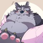  0119_muu 3_eyes anthro belly blush clothing feet male multi_ear multi_eye overweight overweight_male pawpads tokyo_afterschool_summoners tsathoggua tusks undressing video_games 