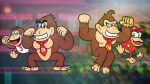  ape black_eyes bottomless brown_body brown_fur clothed clothing diddy_kong donkey_kong_(character) donkey_kong_(series) donkey_kong_jr. father father_and_child father_and_son flexing fur haplorhine hat headgear headwear male mammal monkey necktie nephew nintendo open_mouth parent parent_and_child primate quickestmario screencap screencap_background smile son uncle uncle_and_nephew video_games 