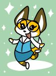  aggressive_retsuko anthro bottomwear canid canine clothed clothing eyewear fan_character female fox fur glasses mammal open_mouth sanrio skirt solo tempestryder 