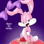  babs_bunny cherry female fur ishoka lagomorph looking_at_viewer mammal open_mouth panties panties_down pink_fur pink_panties purple_eyes pussy pussy_juice rabbit solo tiny_toon_adventures tiny_toons underwear warner_brothers 