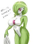  blush breasts gardevoir green green_hair nintendo pokemon red_eyes sweat 
