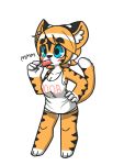  animal_ears blue_eyes food furry highres jupiter_europe orange_fur orange_hair original popsicle tail tank_top tiger_ears tiger_stripes tiger_tail 