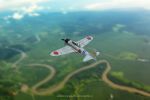  a6m_zero aircraft airplane cloud day dirt dirt_road forest highres imperial_japanese_navy landscape military nature original outdoors road rural scenery sky soranokakera01 tree world_war_ii 