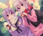  drink ia scarf school_uniform vocaloid yuruno yuzuki_yukari 