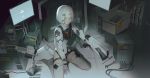  bodysuit computer drink gun punishing:_gray_raven robot short_hair techgirl thighhighs weapon white_hair yellow_eyes zheshe_jing 