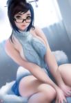  breast_hold megane mei_(overwatch) official_watermark overwatch possible_duplicate sakimichan sweater 
