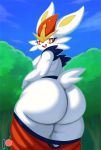 animal_ears ass ass_focus background_layer bunny bunny_ears bunny_tail cinderace eric_lowery feet furry highres pants_down pokemon pokemon_(game) pokemon_swsh sexy tail thicc thicc_thighs 