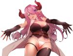  cleavage granblue_fantasy horns narumeia_(granblue_fantasy) pantsu pointy_ears remora180 tagme thighhighs 