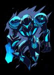  armor blue_theme dark_samus facing_viewer full_armor hand_cannon helmet metroid power_armor rariatto_(ganguri) solo 