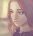  1girl blurry brown_eyes brown_hair depth_of_field expressionless freckles lips long_hair looking_away original portrait realistic solo tomono_rui 