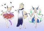  :d bare_legs bare_shoulders barefoot bat blonde_hair breasts dress flower granblue_fantasy hair_flower hair_ornament io_(granblue_fantasy) jeanne_d&#039;arc_(granblue_fantasy) long_hair mifuta open_mouth smile twintails vampy very_long_hair 