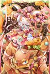  blue_eyes chaloc7 clothed_pokemon commentary creature doughnut english_commentary food gen_7_pokemon halloween looking_at_viewer magearna no_humans pink_eyes pokemon pokemon_(creature) pumpkin signature volcanion 