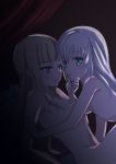  2girls ao_(korindou) bangs blonde_hair blue_eyes blunt_bangs breasts closed_mouth collarbone eyebrows_visible_through_hair fate_(series) from_side gray_(lord_el-melloi_ii) hair_between_eyes long_hair looking_at_another lord_el-melloi_ii_case_files multiple_girls nude parted_lips reines_el-melloi_archisorte shiny shiny_hair silver_hair sketch small_breasts smile straight_hair very_long_hair yuri 
