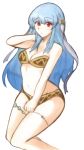  1girl archived_source bangs bikini blue_hair breasts cleavage collarbone curvy eyebrows_visible_through_hair facing_to_the_side fire_emblem fire_emblem:_the_blazing_blade fire_emblem_heroes groin hair_ornament hand_in_hair hand_on_thigh highres jewelry light_blush long_hair looking_at_viewer navel ninian_(fire_emblem) open_mouth parted_lips red_eyes sitting small_breasts solo swimsuit thighs transparent_background tridisart very_long_hair wide_hips 