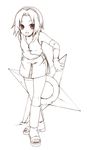  haruno_sakura kubyou_azami lowres monochrome naruto short_hair shuriken weapon 