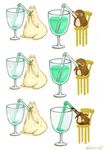  chair drink drinking drinking_straw melon_soda no_humans original shibuya_nozomi simple_background what 