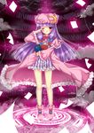  bad_id bad_pixiv_id book bookshelf crescent hair_ribbon hat highres library long_hair magic_circle patchouli_knowledge purple_eyes purple_hair ribbon solo touhou usagihime voile wince 