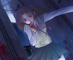  blood brown_hair night pale_skin red_eyes vampire yumizuka_satsuki 