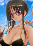  :o akiyama_mio assisted_exposure beach bikini_tan bikini_top black_hair blue_eyes bouncing_breasts breasts chair cleavage cloud day drink drinking_straw highres k-on! large_breasts lounge_chair multiple_girls outdoors rasukaru side_ponytail sky solo_focus sunglasses tainaka_ritsu tan tanline wardrobe_malfunction 