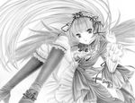  boots doll_joints dress graphite_(medium) greyscale hairband knee_boots long_hair megumi_(piyo7piyo9) monochrome rozen_maiden solo suigintou traditional_media very_long_hair wings 