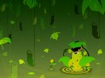  full_body gen_1_pokemon gradient gradient_background green keckle leaf no_humans plant pokemon pokemon_(creature) spikes victreebel vines water 