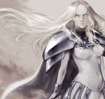  armor bad_id bad_pixiv_id blonde_hair breasts claymore claymore_(sword) covered_nipples ikeda_masateru lips long_hair small_breasts solo sword teresa_(claymore) weapon white_eyes 