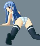  bad_anatomy bad_id bad_pixiv_id bangs blue_hair blue_panties blunt_bangs flat_chest highres kannagi kuresu_(alice-pma) long_hair nagi nipples nude panties socks solo underwear wet 