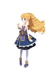  1girl archer_(disgaea) bare_shoulders belt blonde_hair blue_eyes detached_sleeves disgaea disgaea_rpg drill_hair flat_chest full_body long_hair official_art pointy_ears simple_background solo twintails white_background 