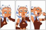  ahsoka_tano alien alien_humanoid blue_eyes female genosaurer gesture hand_gesture humanoid not_furry orange_body orange_skin pointing pointing_at_self solo splooge star_wars suggestive togruta 