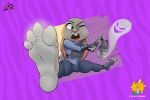  disney feet female foot_focus hi_res judy_hopps lagomorph lazzylad leporid mammal musk one_eye_closed open_mouth rabbit smelly soles solo toes tongue tongue_out zootopia 