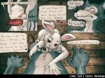  absurd_res animal_genitalia animal_penis anthro anthro_on_anthro balls beastars blush canid canine canine_penis canis clothed clothing comic duo erection female first_person_view foreplay genitals haru_(beastars) hi_res interspecies lagomorph legoshi_(beastars) leporid looking_at_viewer male male/female male_pov mammal owlalope partially_clothed penis rabbit red_penis sheath standing topless tush wolf 