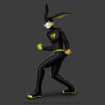  abs ace_bunny black_nose blue_eyes bodysuit clothing la_volpe lagomorph leporid loonatics_unleashed looney_tunes male mammal muscular rabbit simple_background skinsuit solo superhero teeth text tight_clothing warner_brothers 