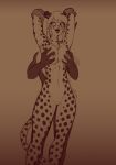  2020 areola blush breasts cheetah clothing felid feline female genitals hi_res male male/female mammal mihari monochrome nipples nude pussy scorpdk sepia sepia_tones undressing 