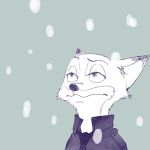  2017 anthro canid canine clothed clothing comic disney fox fur mammal necktie nick_wilde red_fox shirt snow snowing solo topwear zootopia へべ 