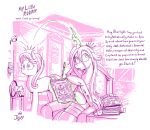  armchair arthropod chair changeling dialogue english_text equid friendship_is_magic furniture hi_res horn jowybean mammal my_little_pony notebook queen_chrysalis_(mlp) starlight_glimmer_(mlp) text trash_can unicorn 