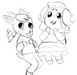  animal_crossing anthro blush bodily_fluids bovid caprine dom_(animal_crossing) duo embarrassed english_text goat horn male mammal nintendo nozoku sheep sherb_(animal_crossing) sketch sketchy sweat text video_games 